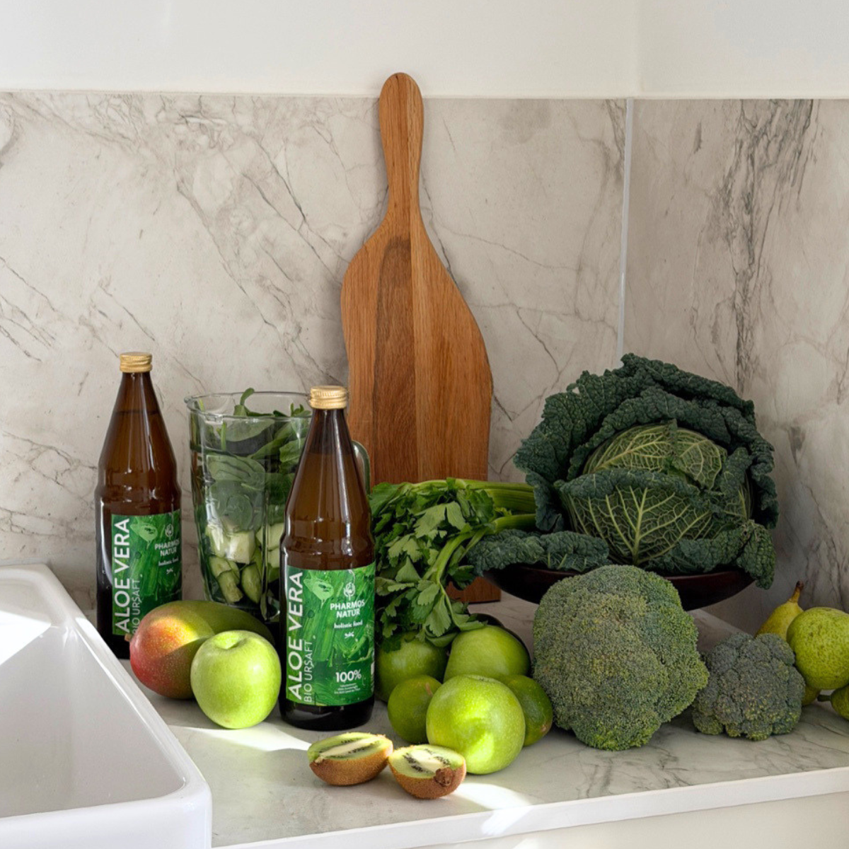 Kurpackung 3 Flaschen Aloe Vera Bio Ursaft aus 100 % Aloe Vera Bio Ursaft